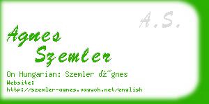 agnes szemler business card
